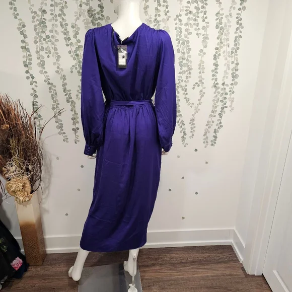 City Chic Opulent Dress - royal purple Sz XS or 14 - Picture 6 of 11